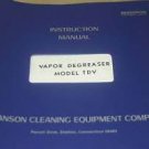 Branson TDV Vapor Degreaser  Instruction Operating Guide Maintenance Manual