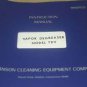 Branson TDV Vapor Degreaser Instruction Operating Guide Maintenance Manual