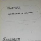 Spectron Datascope D-301 Operator's Users Guide Manual D301