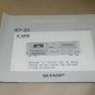 Vintage Sharp RT-30 Stereo Cassette deck Operating Users Guide Technical Manual