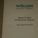 Wilcom T132EZ VF Spectrum analyzer Operating Instructions Users Guide Manual