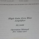 Western Graphtec PL3600 Amplifier Operating Users Guide Technical Manual