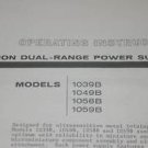 Weldmatic 1039B/1049B/1058B/1059B Power Supplies Operating Users Guide Manual
