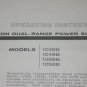 Weldmatic 1039B/1049B/1058B/1059B Power Supplies Operating Users Guide Manual