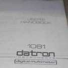 Datron 1081 Digital Multimeter Operating Operator's Users Guide Manual