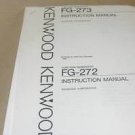 Kenwood FG-272/273 Function Generator Instruction Manual User Guide