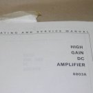 HP Hewlett Packard 8803a High Gain DC Amplifier Operating Service Manual