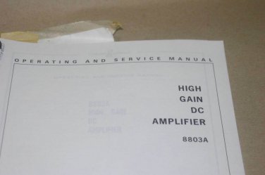HP Hewlett Packard 8803a High Gain DC Amplifier Operating Service Manual