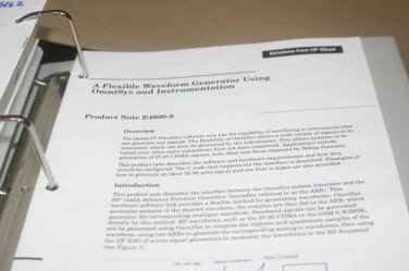 HP Hewlett Packard E4600-9 Product  note Flexible waveform generator Omnisys In