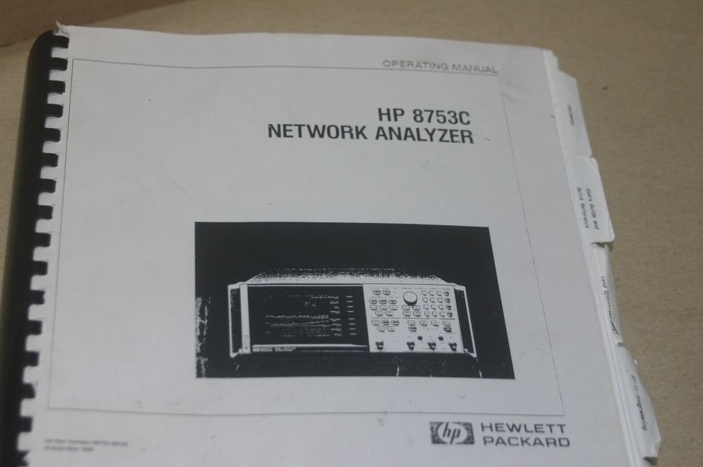 Hewlett Packard HP 8753C Network Analyzer GIANT Operating Guide user Manual
