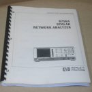 Hewlett Packard HP 8756A Scalar Network Analyzer Operating User Guide Manual