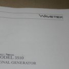 Wavetek 3510 signal Generator Operating Manual Instruction Guide book