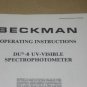 Beckman DU-8 UV-visable Spectrophotometer Owner's Operating Guide Manual