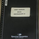 Spectral Dynamics Spectrascope III SD345 Analyzer Instruction Manual