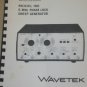 Wavetek 186 5 MHz Phase Lock Sweep Generator Operation Instruction Manual