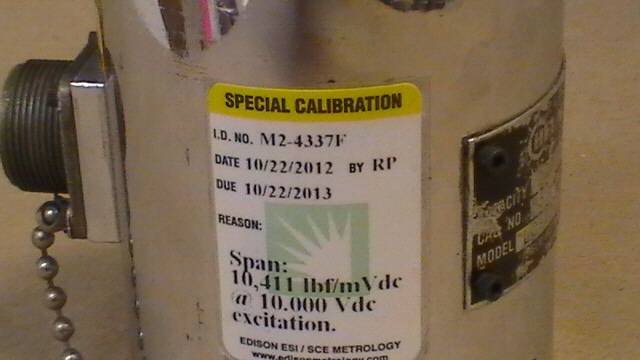 Helm INSTRUMENT MODEL LC-100T 200,000 LB LOAD CELL (USED) 100 Ton