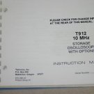 TEK T912 10 MHz Storage  Oscilloscope With Options Instruction Manual