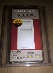 NEW Lutron CT-103PR-WH Skylark Contour 1000W Single-Pole/3-Way Preset Dimmer