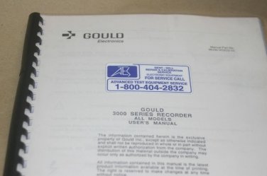 Gould 3000 Series Chart Recorder Users Guide Operating Manual