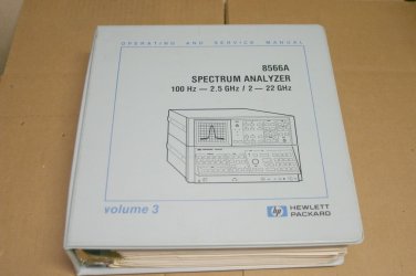 HP 8566A Spectrum Analyzer Vol. 3 100Hz-2.5 GHz-22 GHz Operating&Service manual
