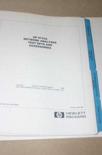 Agilent HP 8753A Network Analyzer Test Sets&Accessories Manual 08753-90021