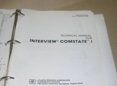 Interview Comstate 1 Protocol analyzer Operating Operator's Users Guide Manual I