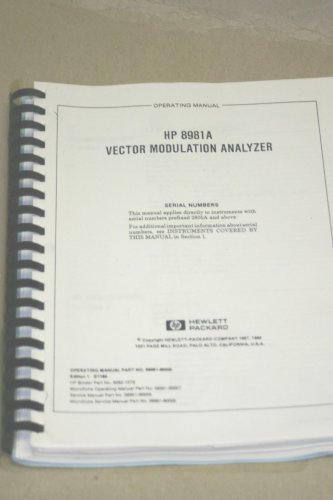 HP 8981A Vector Modulation Analyzer  Operating Manual