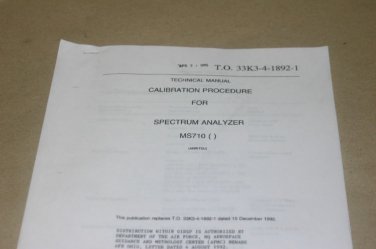 Anritsu MS710 Calibration Proceedure Maintenance Technical Manual