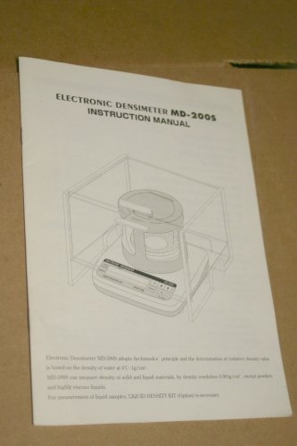 Mirage Trading ltd. Electronic Densimeter MD-200S Instruction Manual
