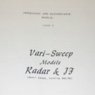 Kay Electric Vari-sweep Radar/IF Operating/Maintenance Manual