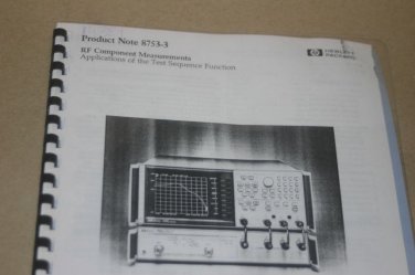 HP Hewlett Packard 8753-3 Product note RF Component Measurements Manual