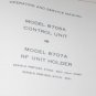 HP Hewlett Packard 8706A/8707A Control Unit/RF Holder Operating/Service manual