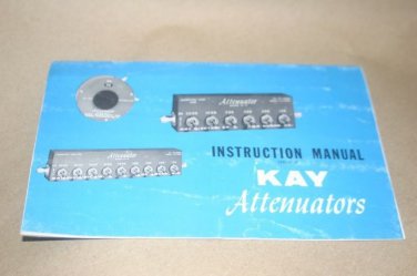 Kay Attenuators Operating Instruction Users Guide Manual
