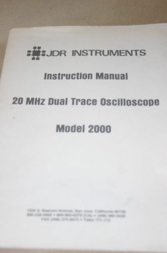 JDR Instruments 20MHz Dual Oscilloscope Operating/Maintenance User's Manual