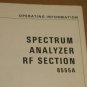 HP 8555A Spectrum Analyzer RF Section Operating &Service Manual