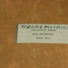 Megnemetrics Model MG-1 Hall Gaussmeter Instruction service guide Manual