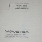 Wavetek 907A 7-12.4 GHz Signal Generator Instruction Operating Manual