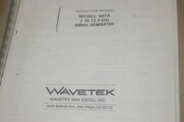 Wavetek 907A 7-12.4 GHz Signal Generator Instruction Operating Manual