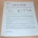 HP Hewlett Packard 8753A Network Analyzer Operating manual Update 08753-90067