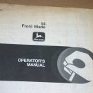 JD John Deere 54 Front blade Operators Manual