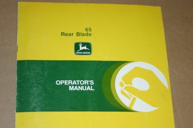 JD John Deere 65 rear blade Operators Manual OMW21379