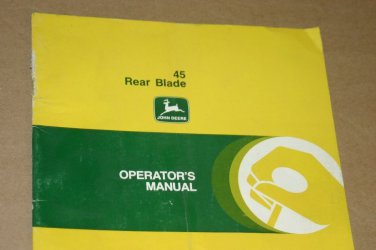 JD John Deere 45 rear blade Operators Manual