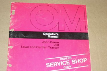JD John Deere 208 Lawn Garden Tractor  Operators Manual OMM81644