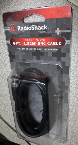 RADIOSHACK 6-FT. RG-59 75Ohm BNC Cable P/N 278-990 2780990