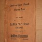 LeRoi Co Model S Instruction Book & Parts List for "L" Head Engines 89956