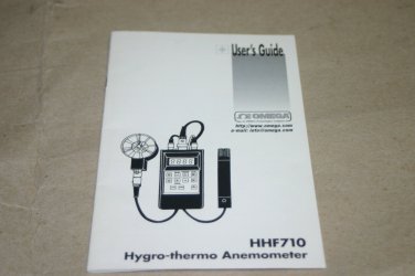 Omega Engineering  Inc HHF710 Hygro-thermo Anemometer User's Guide
