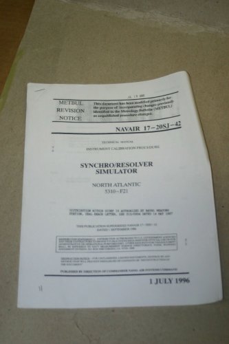 North Atlantic 5310-F21 Simulaltor Calibration Procedure Technical Manual
