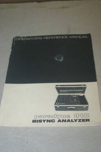 Paradyne 810 Bisync Analyzer Operator's Reference Manual