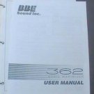 BBE 362 SONIC MAXIMIZER USER INSTRUCTION OPERATING MANUAL