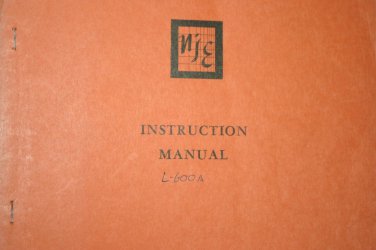NJE  Model L-600A Regulated  Power Supply  preliminary Instruction Manual